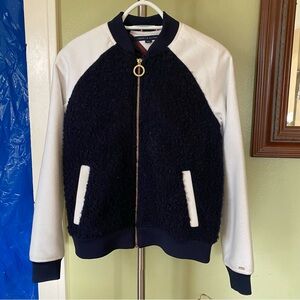 Tommy Hilfiger Navy and White Bomber Jacket